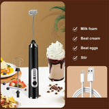 Handheld Double Stick Wireless Whisk Custard Foamer Mini Portable Blender Coffee Milk Three Speed Control Egg White Whipped USB