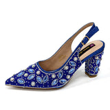 Elegant And Sexy Golden Color High Heels Shoes And Bag With Rhinestone Embellished Toe Is Comfortable Women's Shoes For Party