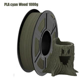 Wood PLA Filament 1.75mm Beginner Bundle,  Individually Vacuum Packed, 250g/500g/1000g Spool, Black wood +Walnut+Logs+cyan wood