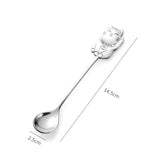 Stainless Steel Coffee Spoon Cute Lucky Cat Shape Teaspoon Dessert Snack Scoop Ice Cream Mini Spoons Tableware Kitchen Tools