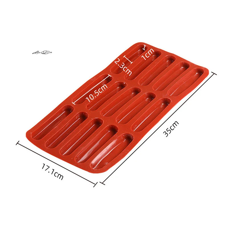 Commercial Silicone Tiramisu Finger Cookies Mold Non-Stick DIY Baking Tools for Household High-Temperature Resistant 15-Diy
