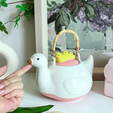 Duck,kettle,Drink water.Shape,Kettle set,Cup,Duckling,Cute,Pale pink,Summer,Goose,teacup,Brew tea,Household