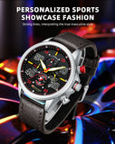 BORUSE Fashion Mens Sports Watches Luxury Men Business Wrist Watch Leather Quartz Watch Waterproof Luminous Male Clock With Box