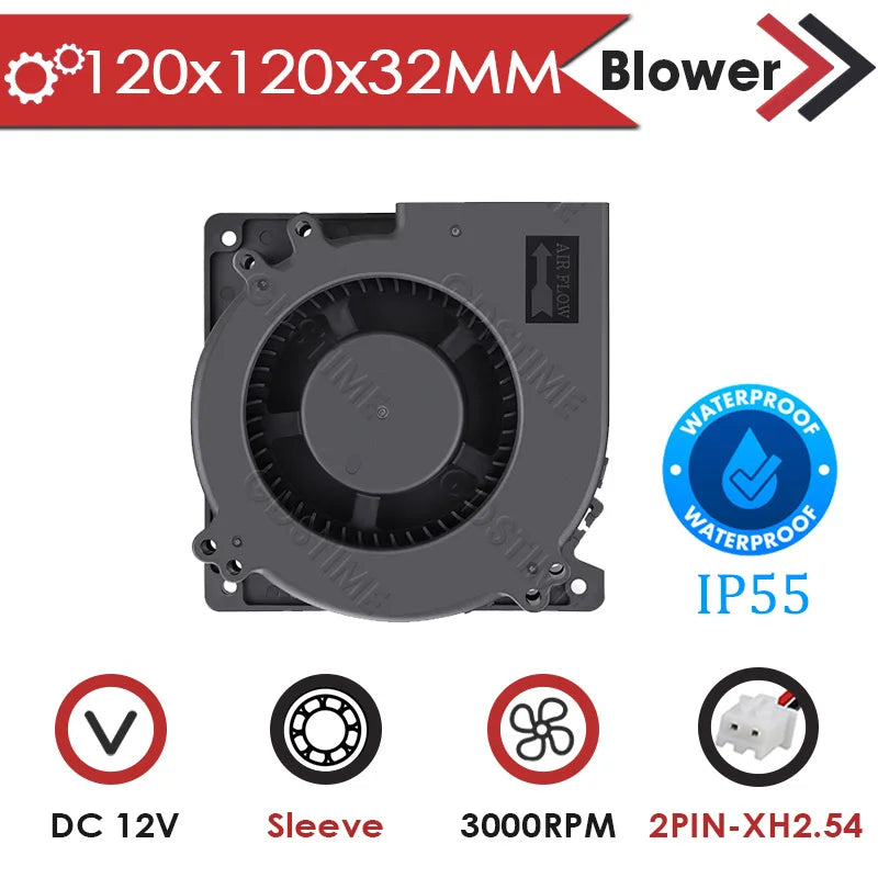 Gdstime DC 12V Waterproof Industrial Ultrasonic Humidifier Refrigeration Cooler 60mm/80mm/120mm Outdoor Water Proof Cooling Fan