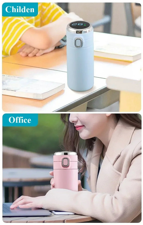 Smart Flip Lid Stainless Steel Thermos with Temperature Display Light Luxury Portable Mini Insulated Cup coffee travel mug