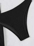 Sexy Bandeau Bikini Women Coffee Metal Water Droplet Ornament Push Up Mesh Skirt 3 Piece Swimsuit Beach Bathing Suit Swimwear