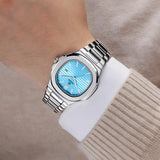 OGEDA 2024 new 40MM square men's quartz watch glass stainless steel waterproof 3Bar luminous C3 reloj hombre watches for men