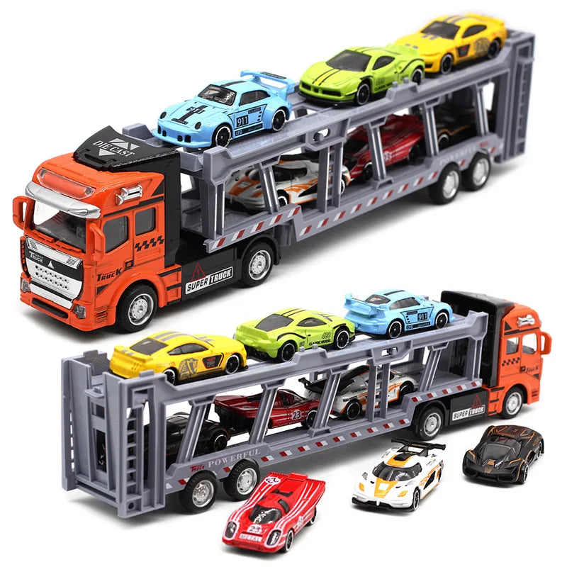 1: 48 alloy double-layer transport vehicle model,simulation sports car off-road vehicle toy,engineering transport vehicle toy