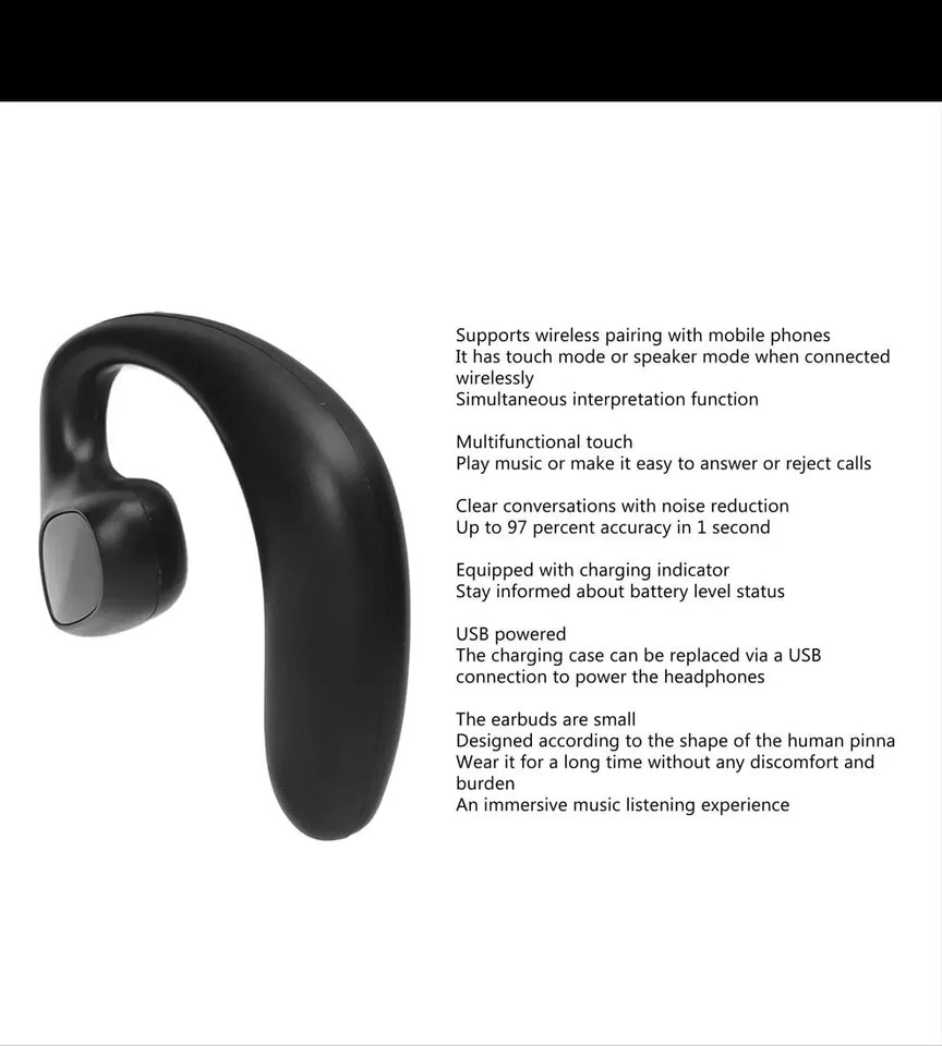 Intelligent M8 Language Translation Earplug 144 Language High-precision Wireless Bluetooth Bidirectional Translation Equipment