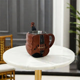 Stainless Steel Musical Instrument Coffee Mug Ornament Durable Guitar Style Water Cup Easy To Clean Comfortable Handle