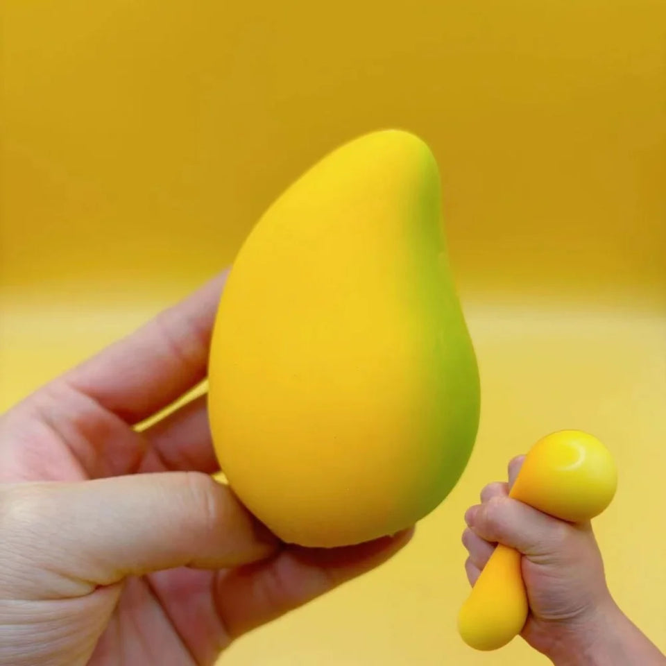 Mango Shaped Stress Relief Toy Squeeze Fidget Toy for Anxiety Relief Party Gift Kids Adults Venting Ball  Stress Reliever Toys
