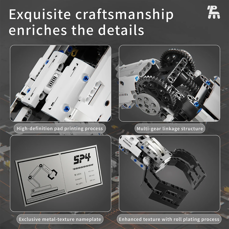 1029PCS Robotic Arm Building Blocks Set Remote Mechanical Arm Model Bricks Desktop Decoration Diy Toys For Boys Holiday Gifts