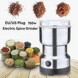 Multipurpose Electric Coffee Bean Grinder, Stainless Steel Milling Machine for Seeds, Spices, Nuts, Portable Ultrafine Grinder