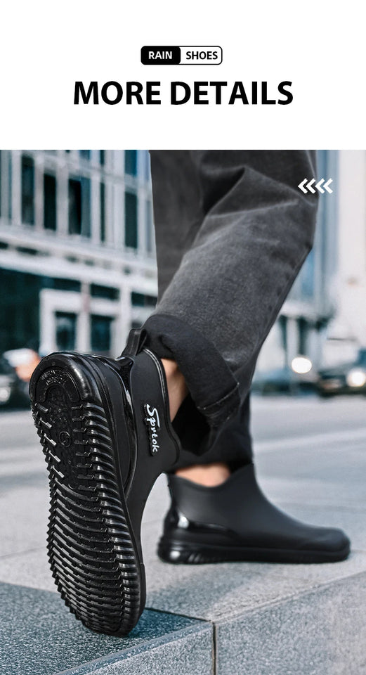 Couples Short Rain Shoes Fashion Light Waterproof Shoes Non-Slip Sports Korean Rain Boots