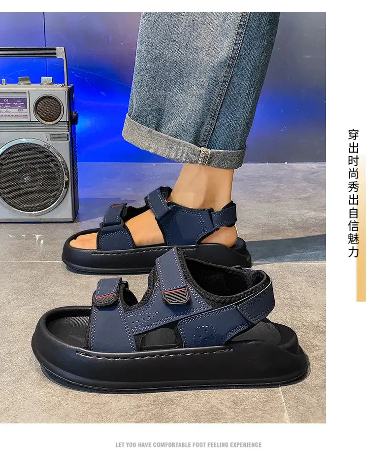 Summer Trendy Beach Sandals Casual Slip on Slippers, Lightweight Breathable Non Slip Soft Sole for Daily Casual Walking
