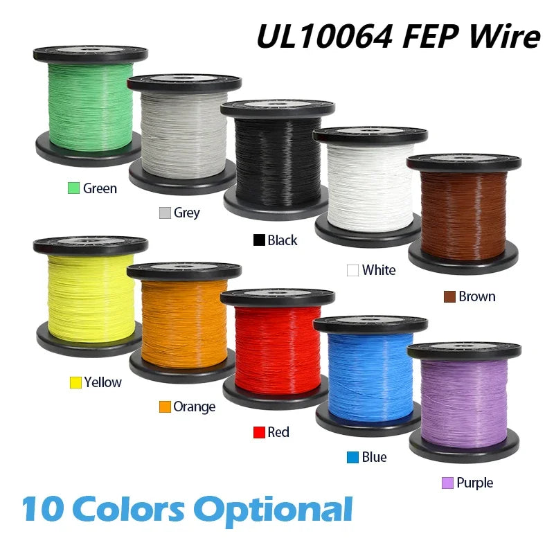 10 Colors UL10064 Ultra Fine Micro Wires FEP Insulation 26 28 30 32 34 36 40 AWG DIY High Conductivity Copper Cable for Solder