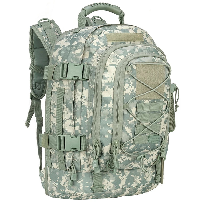 LQARMY 60L Military Tactical Backpack Army Assault Rucksack Outdoor 3Day Expandable Travel Backpack Hiking Molle Bug Out Bag