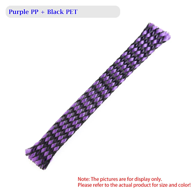 1~100m New  Flexible Braided PP Cotton + PET Yarn Harness Sheath Sleeving Cable Sleeve Wrie Insulated Protection Wrap 4 8 12mm