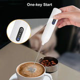 Electric Milk Frother Handheld Egg Beater USB Rechargeable Mini Cordless Coffee Whisk Milk Foam Maker Automatic Eggs Blender