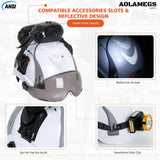 CE Safety Cap w/ 5.0 Bluetooth Earmuffs Reflective Stickers Double Goggles Construction Engineer Helmets ABS Industrial Hard Hat