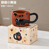 Cup Cat Stacking Cup Creative Mark Cup Drinking Cup For Guests Home Set Handle Ceramic Coffee Cup