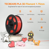 TECBEARS pla 3D filament Printer PLA 2KG 1.75mm ±0.02mm Environmentally friendly, smooth and bubble-freefilament FDM DIY Gift