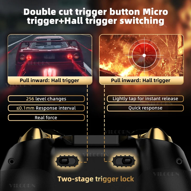 Z03DP Black Myth Wukong Gamepad 800Hz Wireless Dual Vibration Gaming Controller 6-Axis for Switch/IOS/Android/PC Hall Joystick