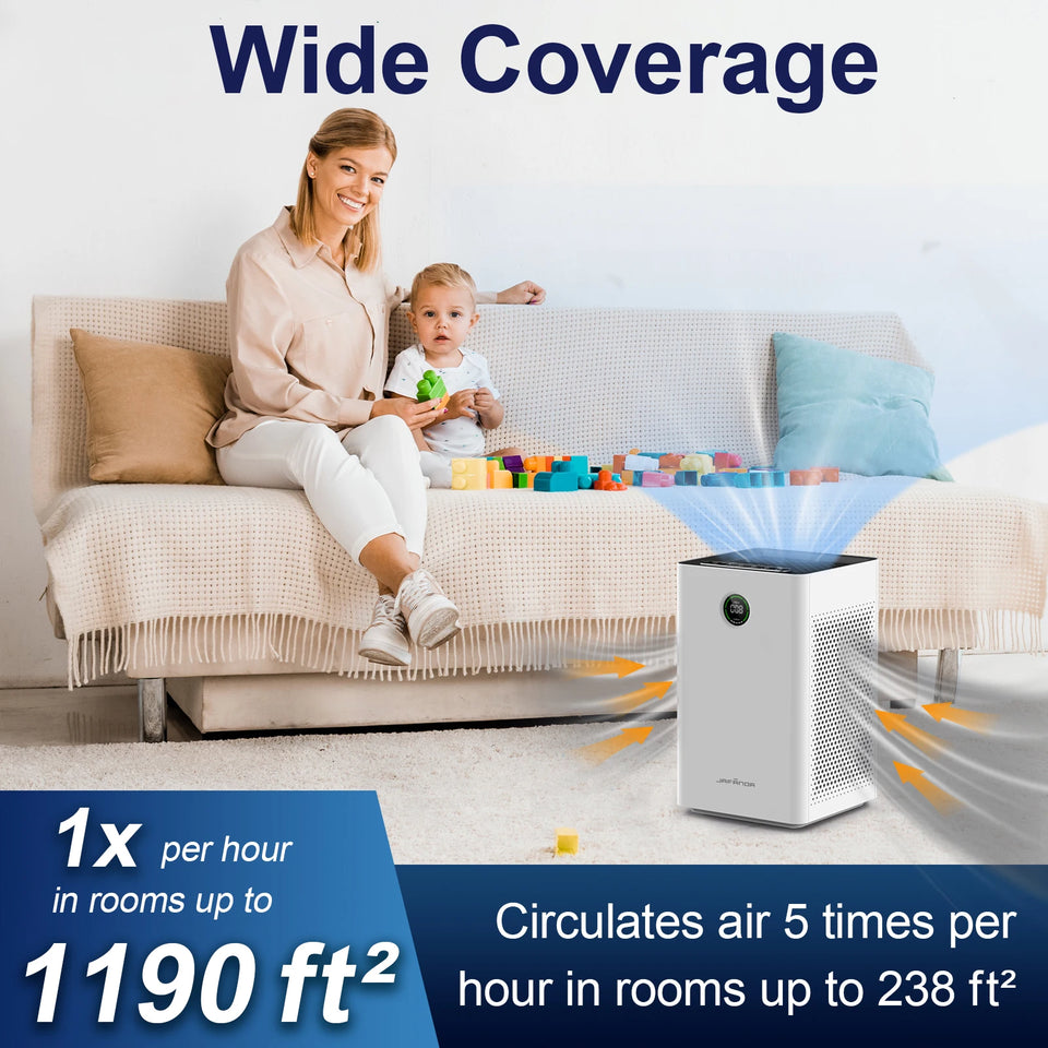 Jafända Air Purifiers for Home Large Room, Smart WiFi and Alexa Control, True HEPA Filter Air Cleaner with Activated Carbon