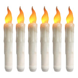 LED Flameless Taper Candles 6.5/11" Battery Operated Fake Flickering Candlesticks Electric Long Candles for Wedding Home Decor