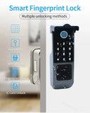 IP66 Waterproof Tuya Wifi Fingerprint Smart Door Lock Outdoor Gate TTLock Bluetooth Password Card Electronic Rim Lock For Home