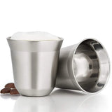 Double Wall Stainless Steel Coffee Mug 80ml/160ml Portable Cup Travel Tumbler Coffee Jug Milk Tea Cups Office Water Mugs