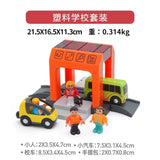 Set Police Thief Catching Building Block Suit Compatible With Wooden Train Track Plastic Police Station Children's Toys Gifts