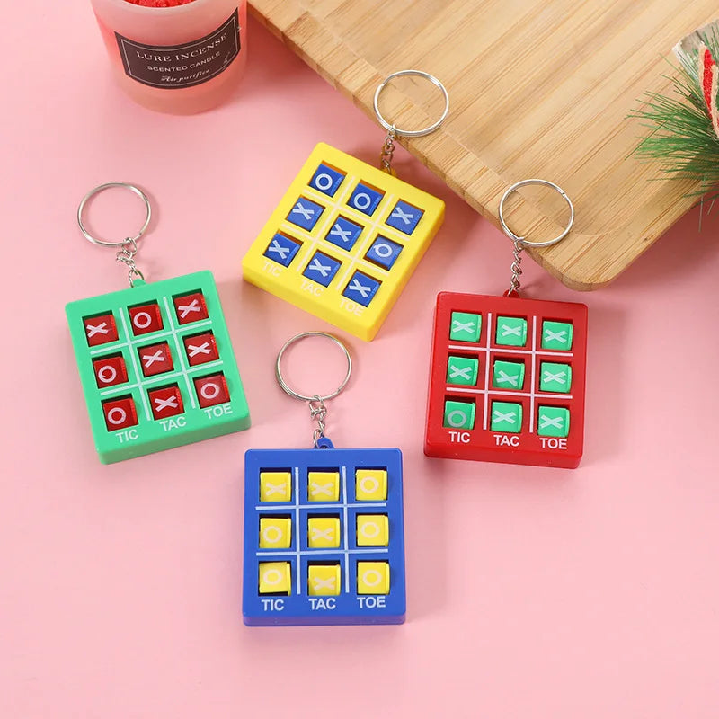 5Pcs Colorful Tic Tac Toe Keychain for Kids Educational Toys Birthday Party Favor Classroom Prizes Goodie Filler Pinata Gift