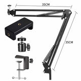 Roreta Flexible Arm Tripod For Phone Stand Table Folded Anchor Online Desktop Laptop Video Live Overhead Shot Photography