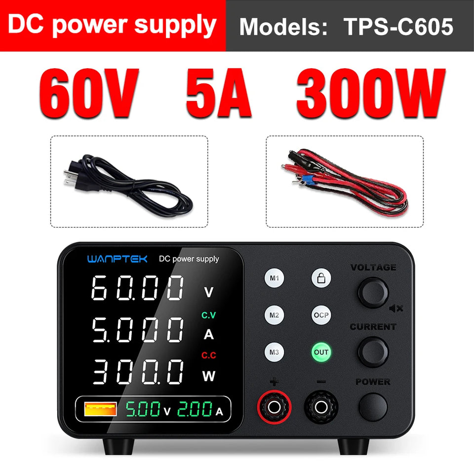 Wanptek Adjustable DC power supply 30V 5A 10A 60V 5A 120V 3A 160V 2A Lab Bench Power Source Stabilized Voltage power supply