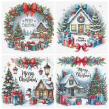 Full Embroidery Eco-cotton Thread 14CT Counted Christmas House Cross Stitch Kit