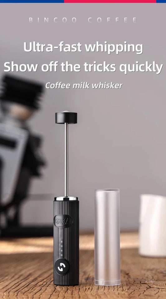 2025 New Milk Foamer Bincoo Coffee Frother Rechargeable Handheld Coffee Milk Electric Handle Blender Egg Beater Espresso Tool