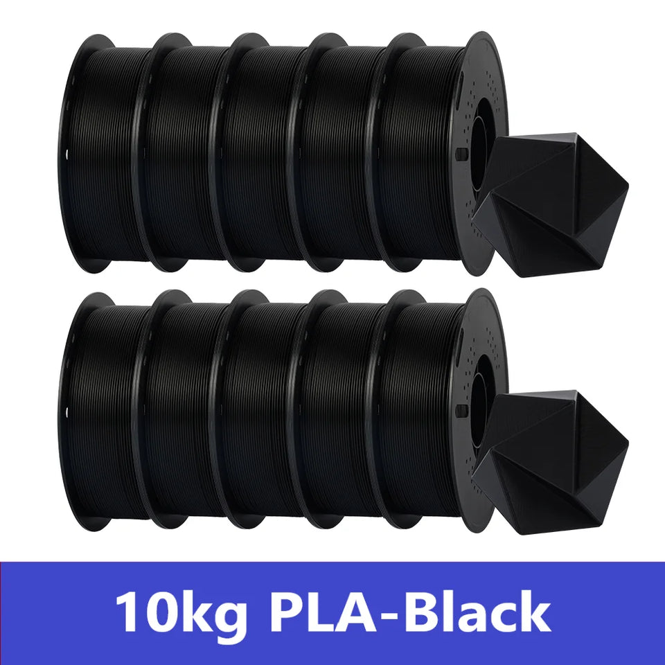 KINGROON 10KG PLA/PETG Filament 1.75mm Black White Gray 3D Printer Filament No Bubbles Plastic 10 Rolls Wholesale