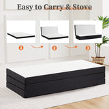 JHK 3-4Inch Soft Mattress Tri-Fold Memory Foam Mattress with Collapsible and Washable Cover Portable Floor Bed for Travel Yoga