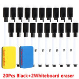 100/5Pcs Dry Erase Whiteboard Markers Set, Washable Pens with Magnetic Eraser for Office Whiteboards & Art Supplies