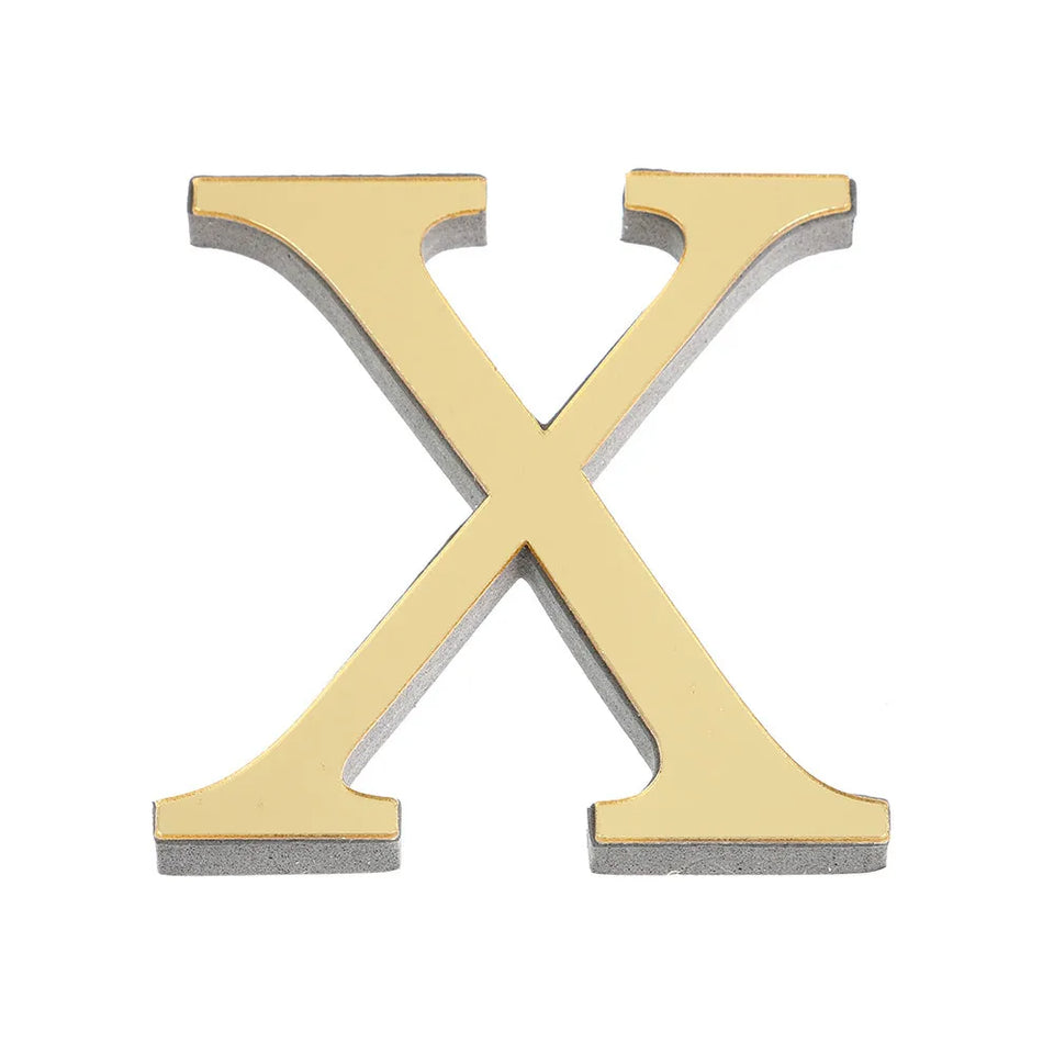 10CM 26 English Letters Wall Sticker 3D Mirror Acrylic Gold Wall Sticker Decals Self-Adhesive Home Party Decor Wall Art Mural