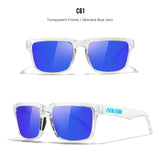 KDEAM New Arrivals Fashion Square Polarized Sunglasses For Men And Women Fishing Sun Glasses Colorful Lens With Hard Case