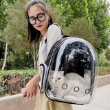 Portable Transparent Pet Cat Carrier Clear Dome Space Capsule Pet Carrying Bag Breathable Cat Backpack Vet Visit