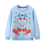 Jumping Meters 2-7T New Arrivals Girls Sweatshirts Bunny Applique Toddler Clothing Hooded Tops Autumn Spring Baby Costume