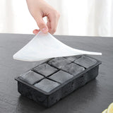 Ice Cube Tray Silicone Ice Ball Freezer Mold Square Ice Cube Maker with Lid 4/6/8 Grids for Whiskey Cocktail Coffee Accessories