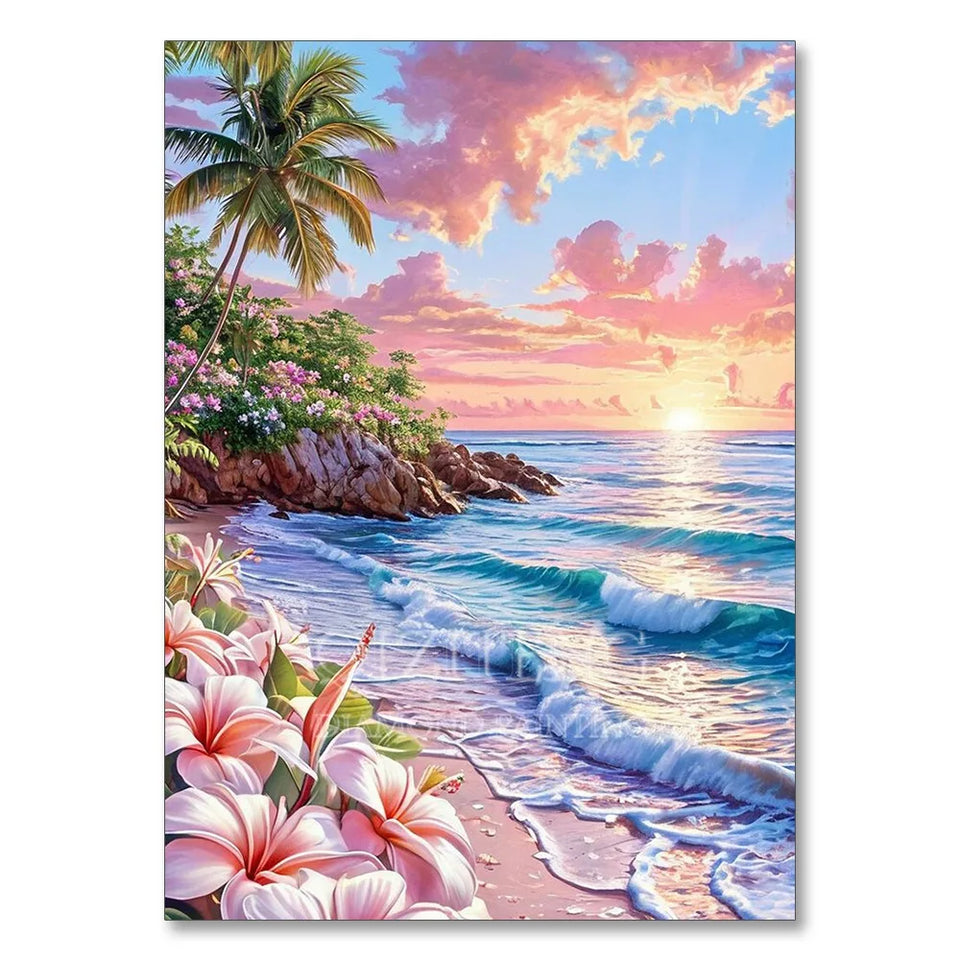 Sea Sailboat 5D Diamond Painting Kit Seaside Scenery New Arrivals Mosaic Cross Stitch DIY Home Decor Gift for Adult Beginners