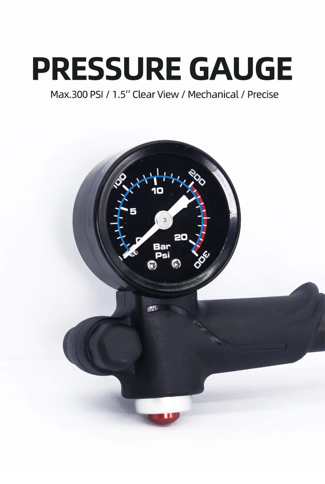 ThinkRider Portable High-pressure 300psi Bike Air Pump with Gauge for Fork & Rear Suspension Shock Absorber Mountain
