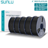 SUNLU Pla Plus 3D Filament 1.75mm Good Toughness Multicolor Neatly Wound PLA+ Filaments for FDM 3D Printing Materials 5KG