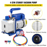 SIHAO 4.8CFM 1/3HP Refrigeration Vacuum Pump Air Conditioning for Automobile Vacuum Evacuation Car Refrigeration Repair Tools