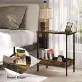 WOLTU Side Table Coffee Table with 2 Shelves Sofa Console Table with Storage Space for Corner Living Room Bedroom